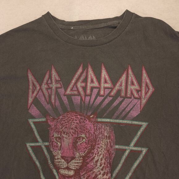 Def Leppard Band Graphic Long Sleeve Crew Neck Shirt Womens Size Small S Gray - Picture 1 of 9